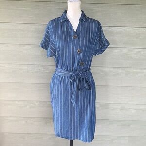 Robert Louis Striped Short Sleeve Dress